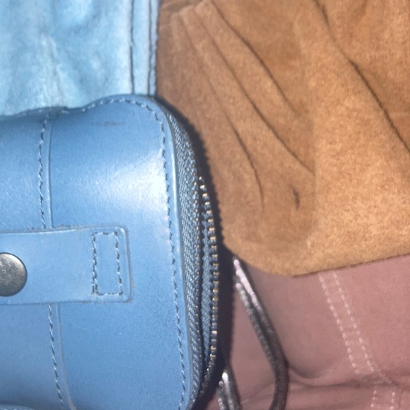 Free People FP Mini Coin Pouch Purse Bag Sling Suede Leather Brown Cow Bohemian - Picture 4 of 4